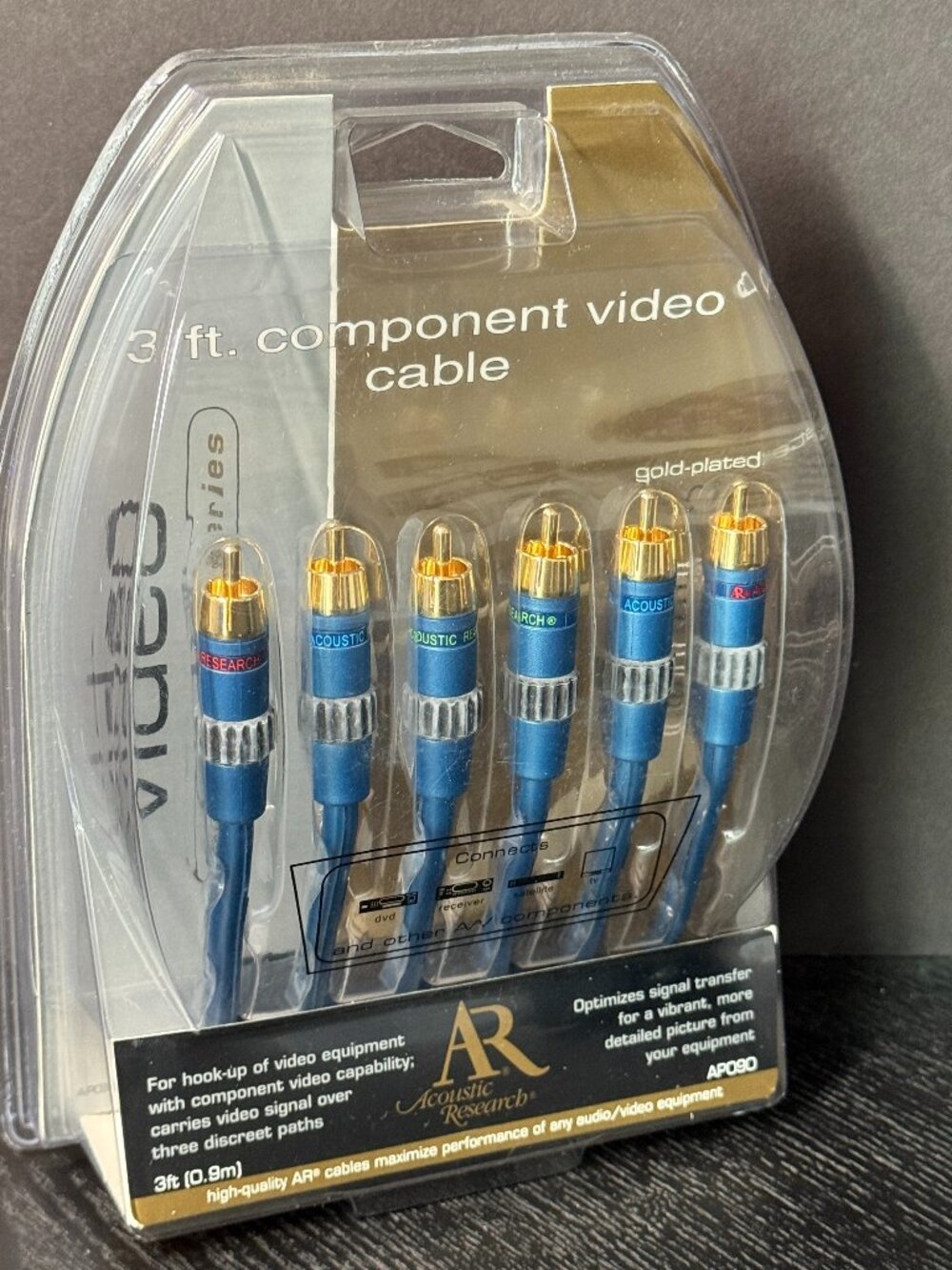 Acoustic Research Gold Plated RCA Component Video Cables - 044102870901- 3 FT